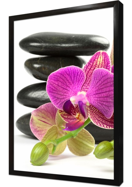 Mor Çiçek Çerçeveli Mdf Tablo