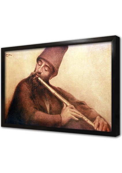 Ney Çalan Adam Çerçeveli Mdf Tablo