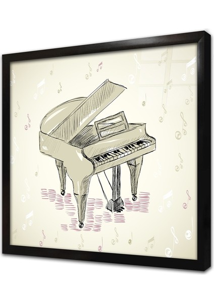 Piyano Çerçeveli Cam Tablo