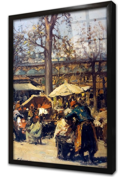 Sokak Berberleri Fausto Zonaro Çerçeveli Cam Tablo