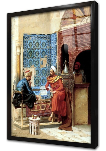 Sohbetin En Koyu Hali Çerçeveli Cam Tablo