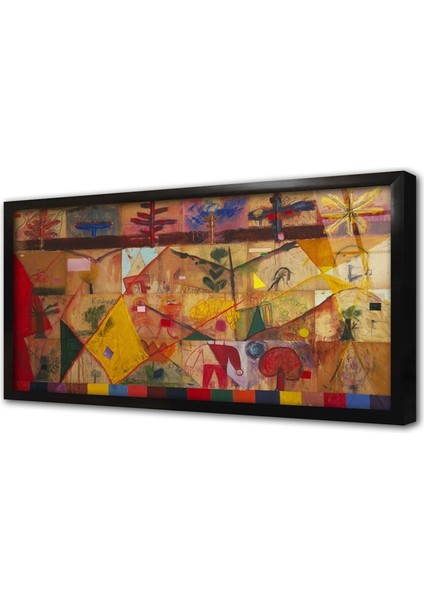 Soyut Görsel Çerçeveli Cam Tablo