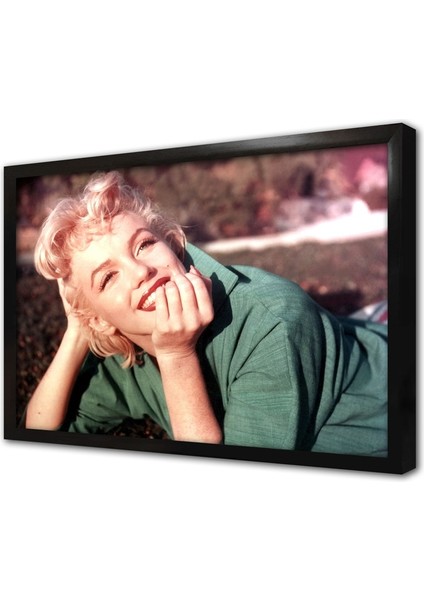 Marilyn Monroe Yeşil Kıyafetiyle Çerçeveli Mdf Tablo