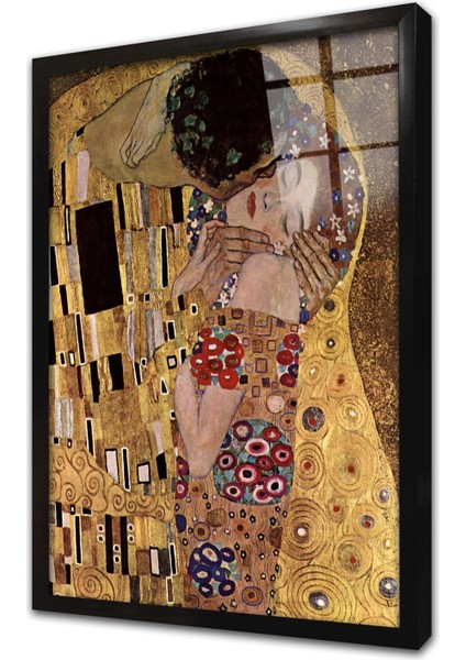 The Kiss Çerçeveli Cam Tablo