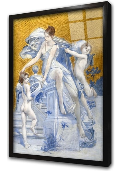 Tanrıça ve Melekler Ikili Set Çerçeveli Cam Tablo modelleri