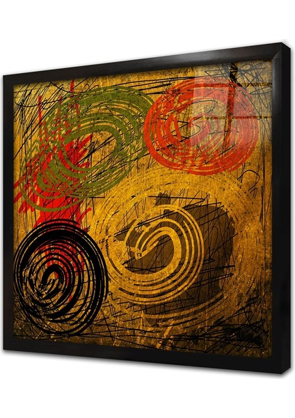 Soyut Görsel Çerçeveli Cam Tablo