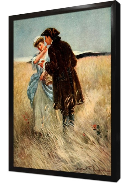 Tarlada Aşk Çerçeveli Mdf Tablo