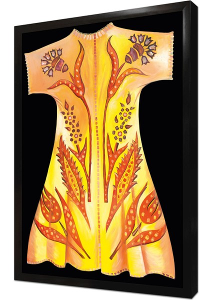 Sarı Kaftan Çerçeveli Mdf Tablo
