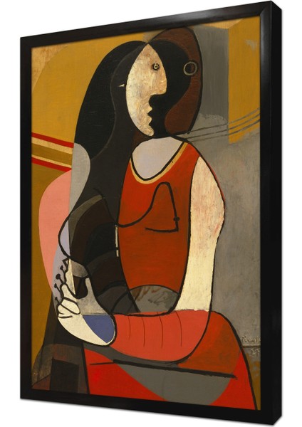 Oturan Kadın Pablo Picasso Çerçeveli Mdf Tablo