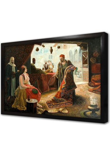 Sultana Halı Satmaya Çalışan Tüccar Çerçeveli Mdf Tablo