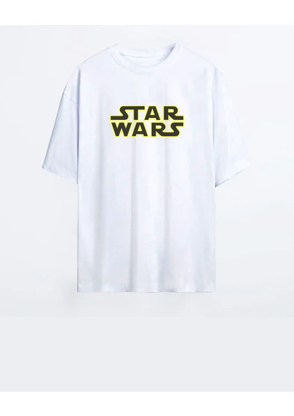 King Crow Star Wars 155 Beyaz Hg Erkek Oversize Tshirt - Tişört