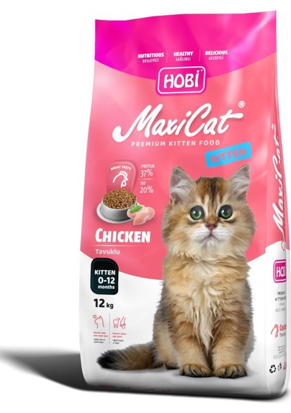 Maxicat Tavuklu Yavru Kedi Maması 12KG