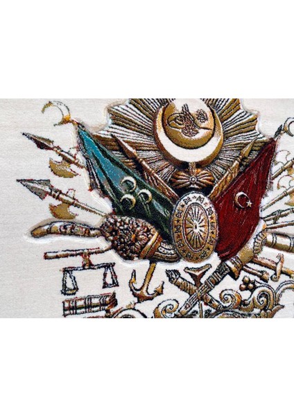 Osmanlı Devlet Arması Halı Kilim Tablo 95 x 75 cm Krem Tablo modelleri