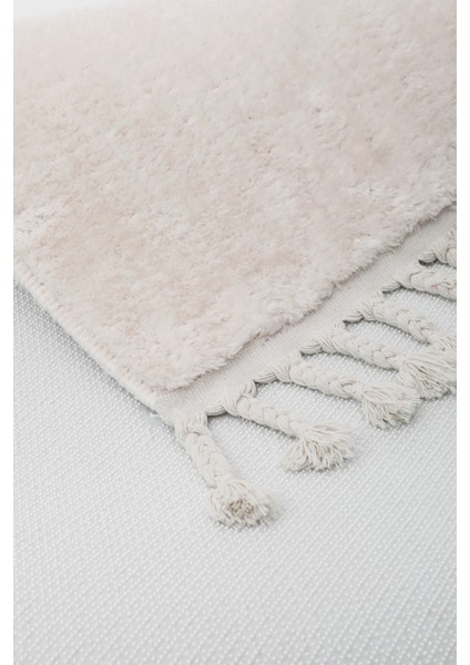 Dijidekor Açık Vizon-Krem Post Dokuma Halı Saçaklı Peluş Yumuşacık Kaymaz Antibakteriyel 120X250 fırsatları