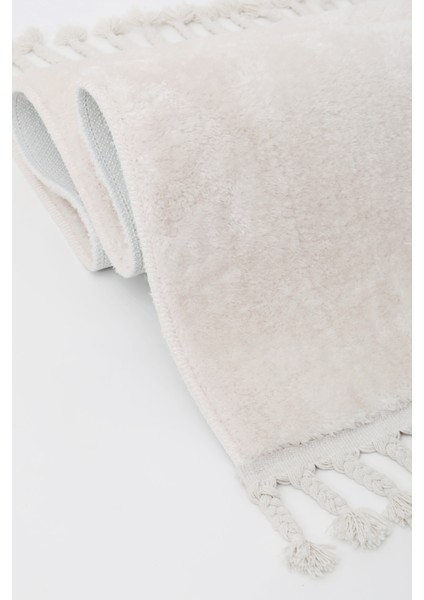 Diji Dekor Dijidekor Açık Vizon-Krem Post Dokuma Halı Saçaklı Peluş Yumuşacık Kaymaz Antibakteriyel 150X233 modelleri