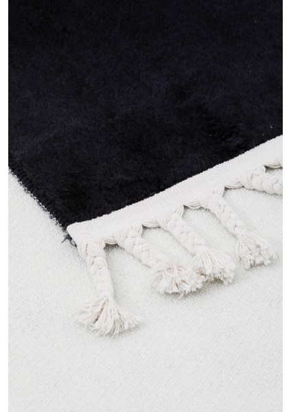 Dijidekor Siyah Post Dokuma Halı Saçaklı Peluş Yumuşacık Kaymaz Antibakteriyel 160X400 fırsatları