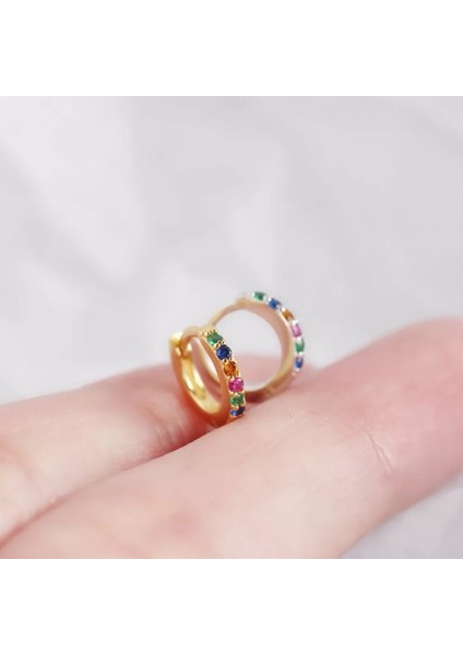 Gold Zirkon Taşlı Mini Halka Küpe fiyatları