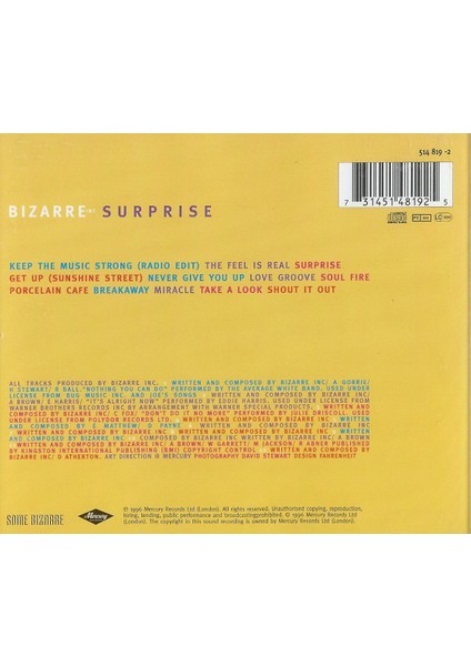 Bizarre Inc – Surprise CD
