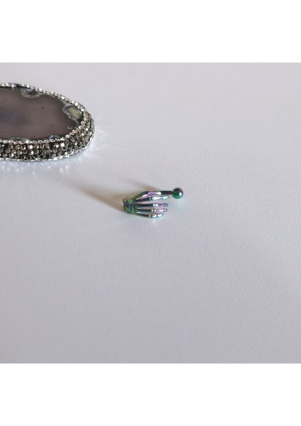 Cerrahi Çelik Rainbow Muz Rook, Kaş Iskelet El Piercing 8 mm