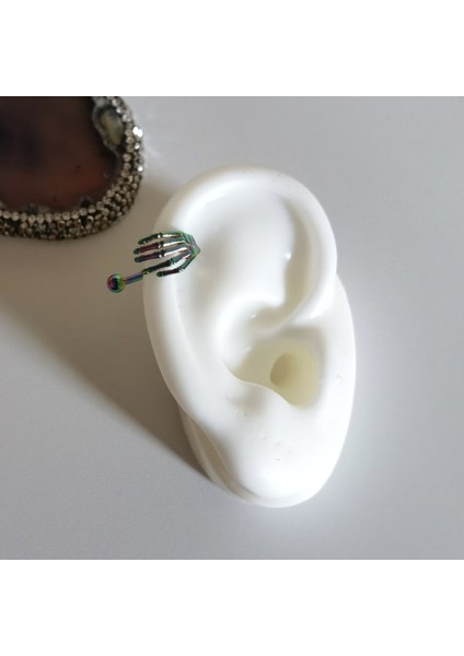 Cerrahi Çelik Rainbow Muz Rook, Kaş Iskelet El Piercing 8 mm modelleri