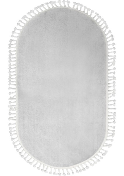 Dijidekor Açık Gri Oval Post Dokuma Halı Saçaklı Peluş Yumuşacık Kaymaz 120X300 fiyatları
