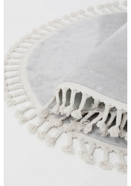 Dijidekor Açık Gri Oval Post Dokuma Halı Saçaklı Peluş Yumuşacık Kaymaz 120X300 modelleri