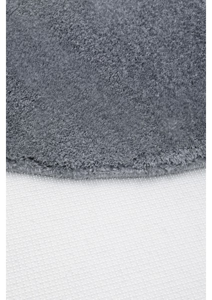 Dijidekor Koyu Gri Yuvarlak Post Dokuma Halı Peluş Yumuşacık Kaymaz Antibakteriyel 110X110 modelleri