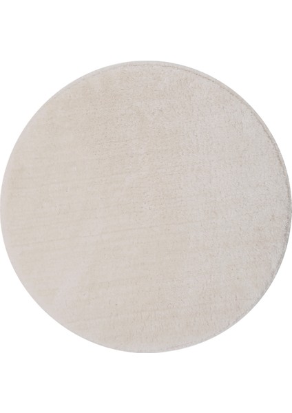 Dijidekor Açık Vizon-Krem Yuvarlak Post Dokuma Halı Peluş Yumuşacık Kaymaz Antibakteriyel 120X120 fiyatları