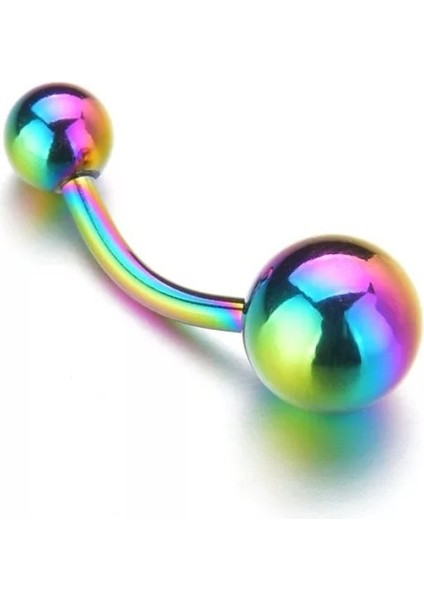 Cerrahi Çelik Rainbow Göbek Piercing 8 mm