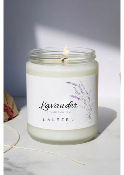 Lavanta Kokulu Kavanoz Mum Lavander