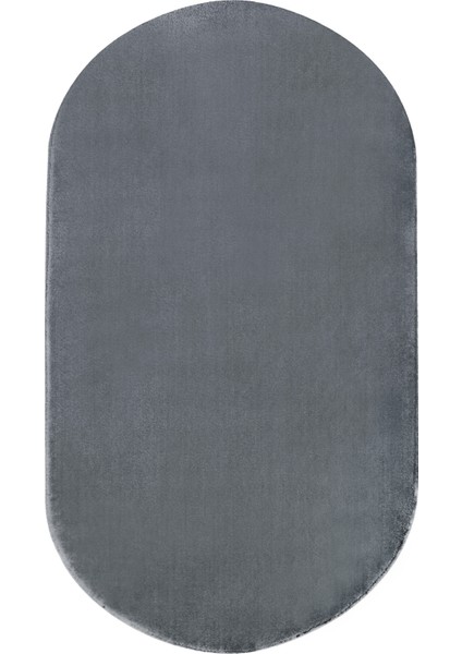 Diji Dekor Dijidekor Koyu Gri Oval Post Dokuma Halı Peluş Yumuşacık Kaymaz Antibakteriyel 80X650 indirimleri