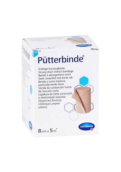 Hartmann Pütter Binde Kompresyon Bandajı 8CMX5MT Kısa Germe Az Esnek