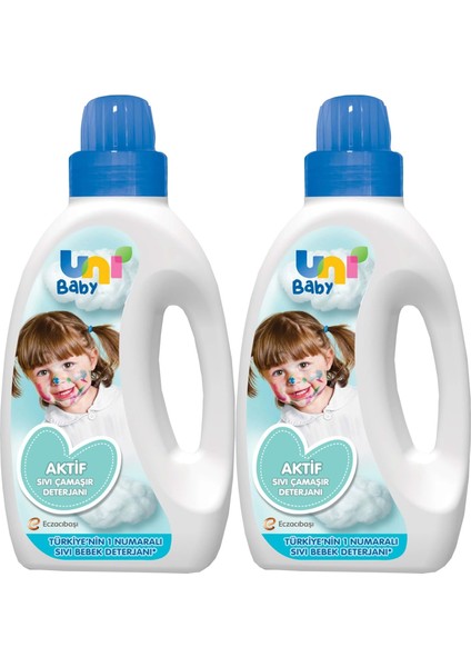 Uni Baby Sıvı Çamaşır Deterjanı 1500ML Aktif -Mavi -2 Li Set