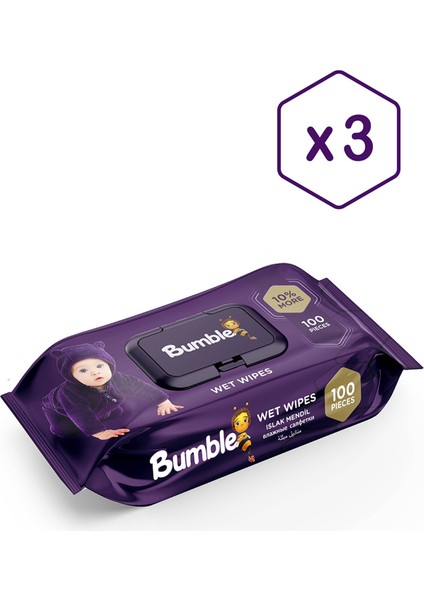 BABY ISLAK MENDİL 100 YAPRAK 3'LÜ PAKET