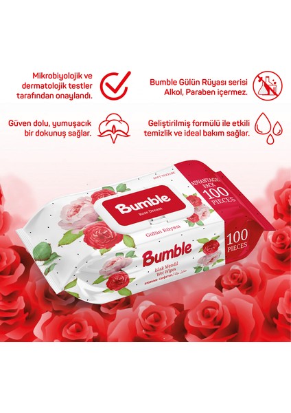 GÜLÜN RÜYASI ISLAK MENDİL 100 YAPRAK 3'LÜ PAKET