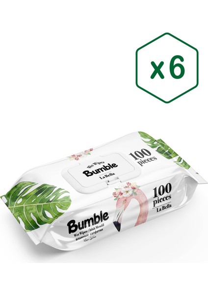 LA BELLA ISLAK MENDİL 100 YAPRAK 6'LI PAKET