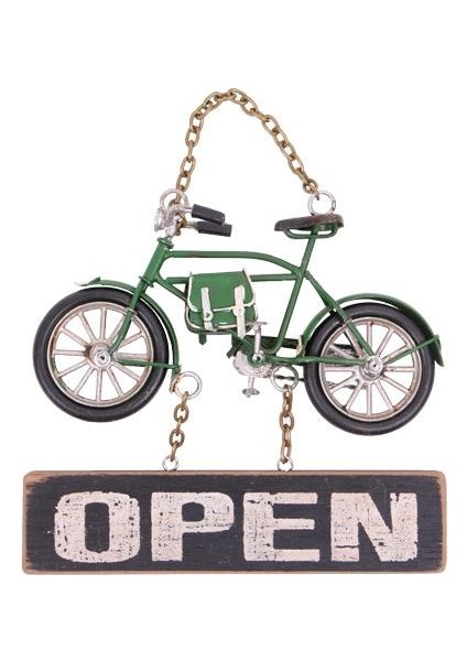 Sinerji Shop Dekoratif Metal Kapı Yazısı Bisiklet Vintage Hediyelik