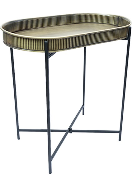 Standlı Oval Tepsili Sehpa Gold fiyatları