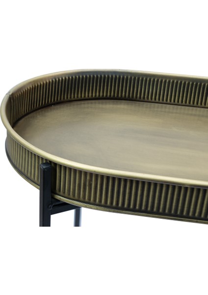 Standlı Oval Tepsili Sehpa Gold modelleri