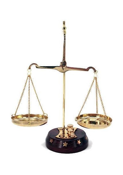 Sinerji Shop Terazi Ahşap 20GR Dekoratif Ahşap ve Pirinçten Hediyelik