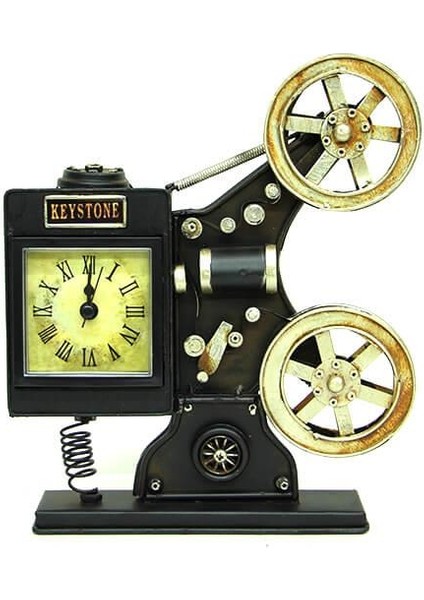 Dekoratif Metal Sinemaskop Saat Vintage Hediyelik