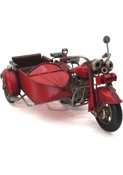 Sinerji Shop Dekoratif Metal Motosiklet Sepetli Vintage Dekoratif Hediyelik