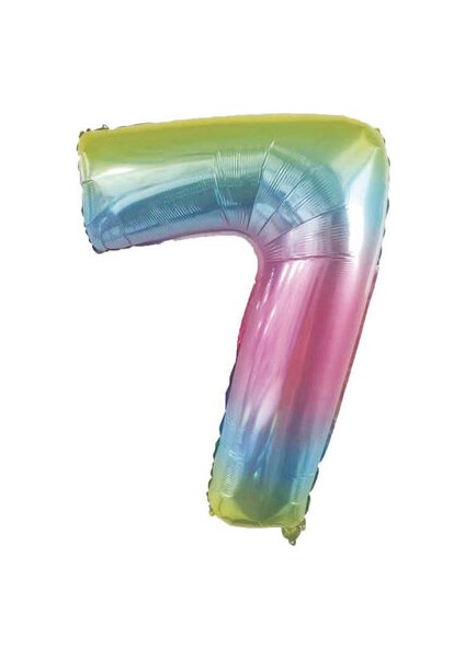 7 Rakamı Rengarenk Folyo Balon 40 Inch 90 cm