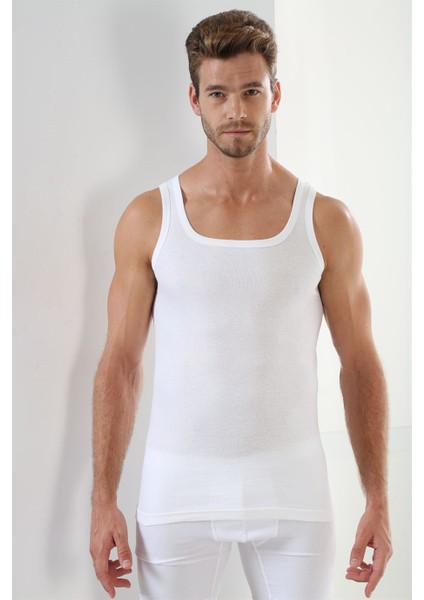 Erkek Beyaz Ribana Kare Yaka Atlet 3lü Set fiyatları