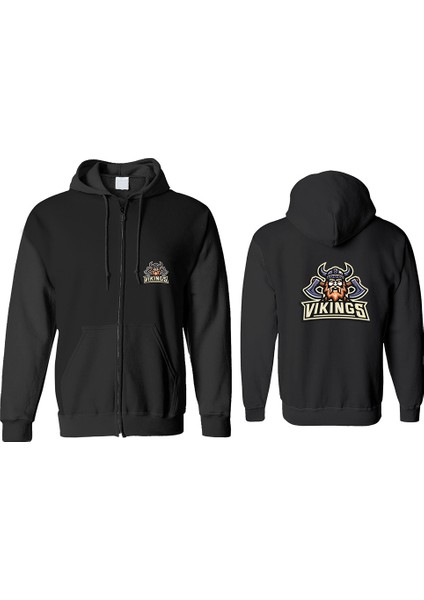 Viking Fermuarlı Kapşonlu Sweatshirt BLL1325