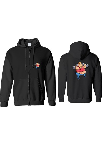 Spor Yapan Adam Fermuarlı Kapşonlu Sweatshirt BLL1292