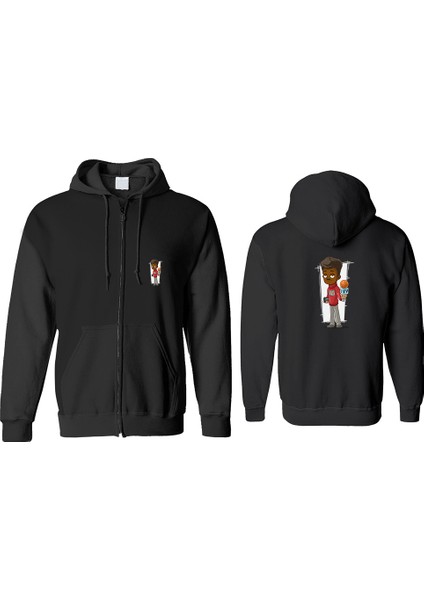 Muhabir Fermuarlı Kapşonlu Sweatshirt BLL1356
