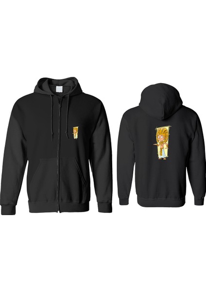Mısır Kralı Fermuarlı Kapşonlu Sweatshirt BLL1351