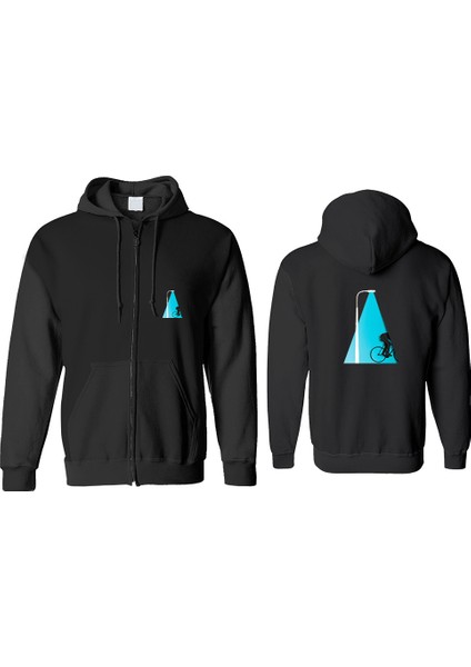 Bisiklet Fermuarlı Kapşonlu Sweatshirt BLL1396