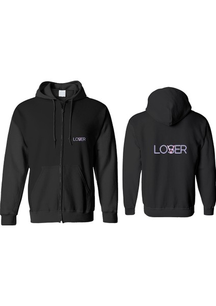 Lovser Fermuarlı Kapşonlu Sweatshirt BLL1408